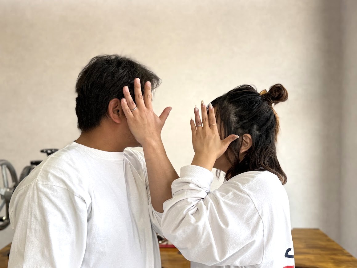 館林市 結婚指輪 手作り プラチナ甲丸リング